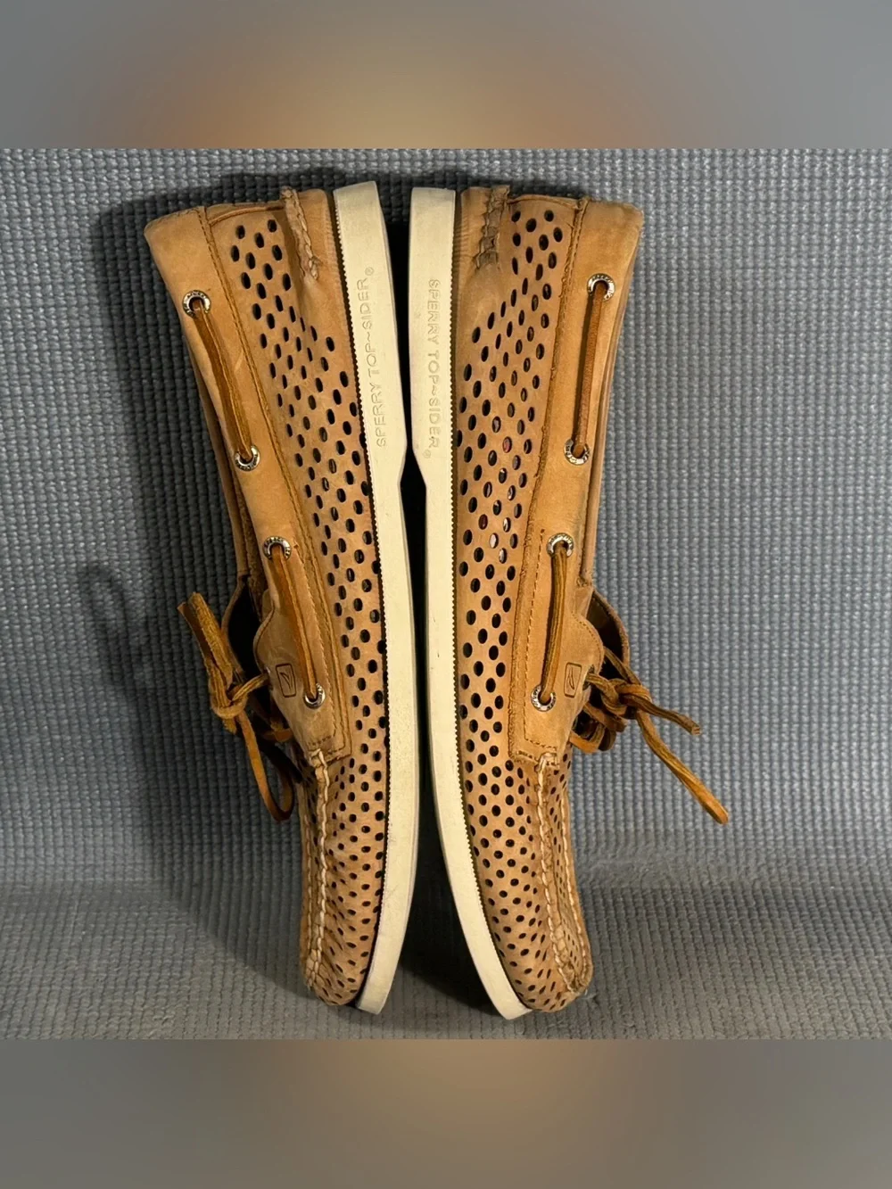 Sperry Boat Shoes A/O 2-Eye Laser Perf Shoes Men's Size 13